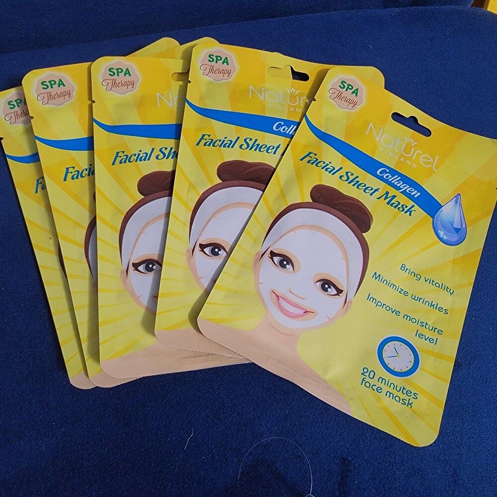 Naturel Korean Face Mask Sheet Set, Facial Spa Masks for Women 5 Packages